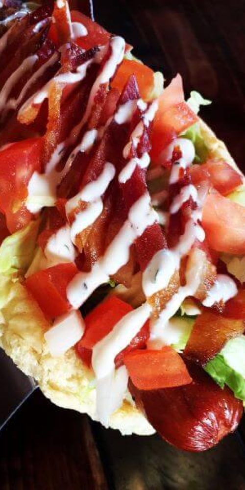 Build Your Own Bacon Lettuce Tomato Dog Build your own dog or burger with our custom toppings menu